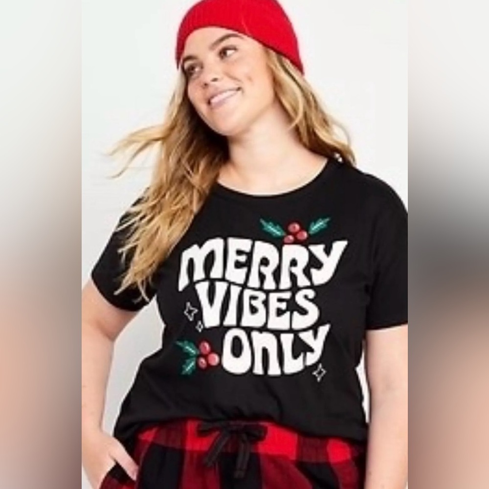 Old Navy “Merry Vibes Only” Holiday Graphic Tee